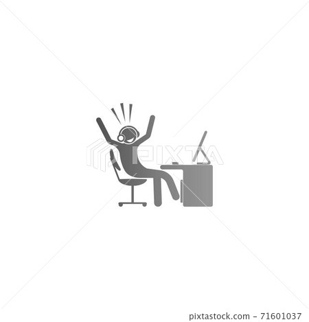 The condition of a man working hard at the computer template The condition of a man working hard at the computer template 71601037