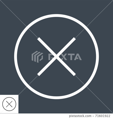 Cross Mark Thin Line Vector Icon 71601922
