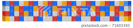 A high quality image of 10ft shipping containers on a white background. 71603393