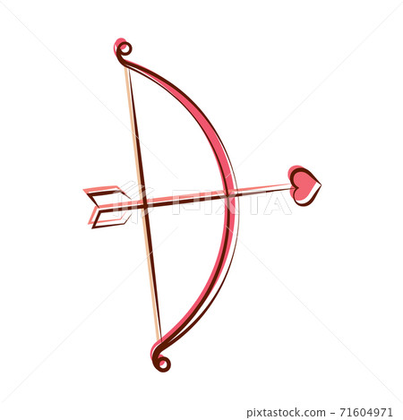 Isolated romantic arrow and arch 71604971