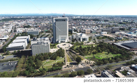 Ibaraki Prefectural Office Main Building / Ibaraki Prefectural Assembly Building (Aerial view by drone) 71605369