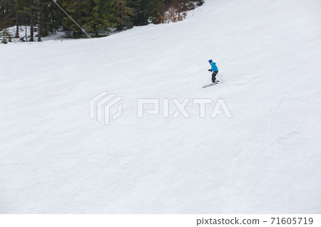Skiing on the slope. Skiing on the slope. 71605719