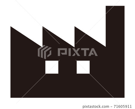 Simple factory icon / black and white 71605911