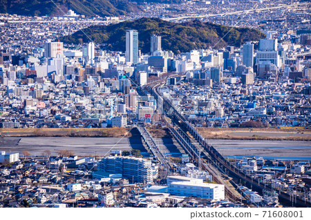 (靜岡縣)靜岡市早晨的城市景觀 (靜岡縣)靜岡市早晨的城市景觀 71608001