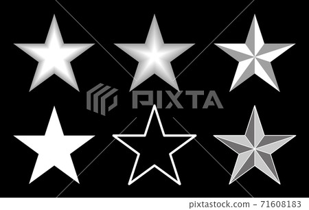 星形符號集（單色黑色背景） 71608183