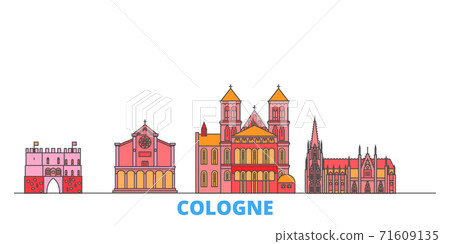 Germany, Cologne line cityscape, flat vector. Travel city landmark, oultine illustration, line world icons 71609135