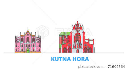 Czech Republic, Kutna Hora line cityscape, flat vector. Travel city landmark, oultine illustration, line world icons Czech Republic, Kutna Hora line cityscape, flat vector. Travel city landmark, oultine illustration, line world icons 71609364