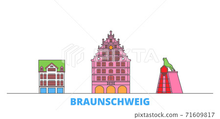 Germany, Braunschweig line cityscape, flat vector. Travel city landmark, oultine illustration, line world icons Germany, Braunschweig line cityscape, flat vector. Travel city landmark, oultine illustration, line world icons 71609817