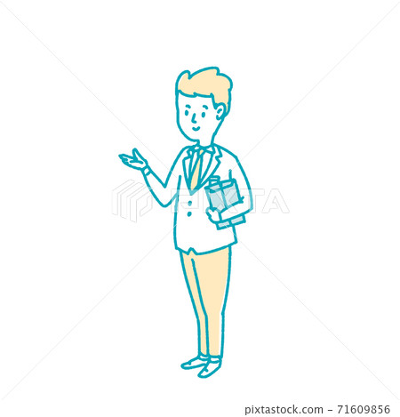 Businessman introducing the service Businessman introducing the service 71609856