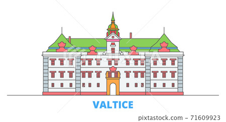 Czech Republic, Valtice line cityscape, flat vector. Travel city landmark, oultine illustration, line world icons Czech Republic, Valtice line cityscape, flat vector. Travel city landmark, oultine illustration, line world icons 71609923