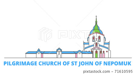 Czech Republic, Pilgrimage Church Of St John Of Nepomuk line cityscape, flat vector. Travel city landmark, oultine illustration, line world icons Czech Republic, Pilgrimage Church Of St John Of Nepomuk line cityscape, flat vector. Travel city landmark, oultine illustration, line world icons 71610595