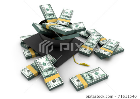 Cap on the stack of dollars. Cap on the stack of dollars. 71611540