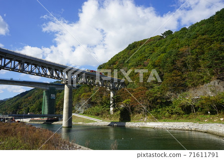 Sanriku Railway Rias Line Powerful Yasuegawa Bridge 71611791