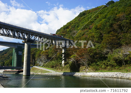 Sanriku Railway Rias Line Powerful Yasuegawa Bridge 71611792