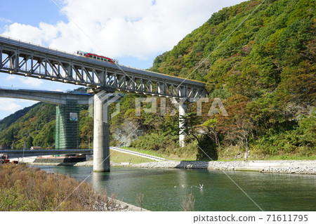 Sanriku Railway Rias Line Powerful Yasuegawa Bridge 71611795