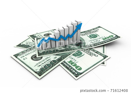 Growing Business graph with dollar. Growing Business graph with dollar. 71612408
