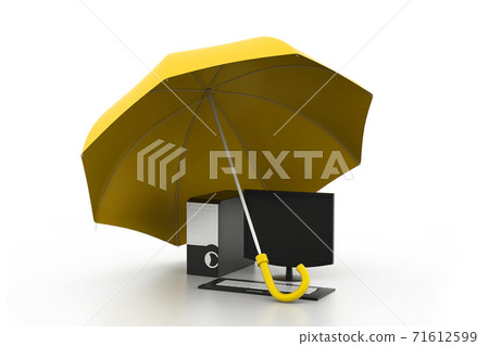 computer under umbrella computer under umbrella 71612599