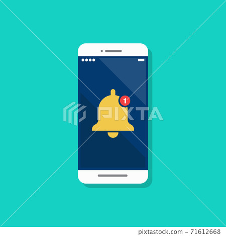 Notification on Smartphone flat icon Notification on Smartphone flat icon 71612668
