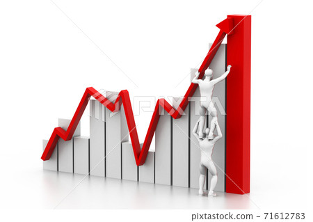 People pushing up arrow. (Business growth concept) 71612783