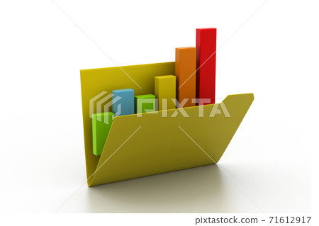 Business graph in folder. 71612917