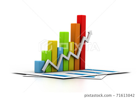 Business Chart With Growth Graph. - Stock Illustration [71613842] - PIXTA