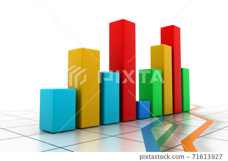 3d business graph 3d business graph 71613927