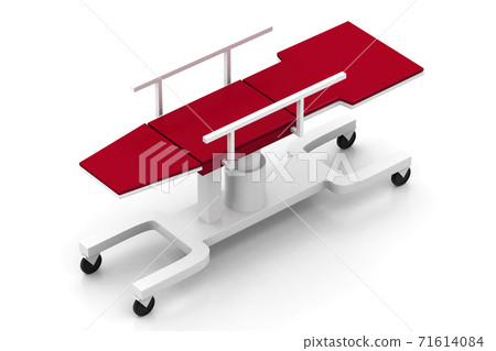 Medical bed on a white background. Medical bed on a white background. 71614084