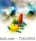 Business graph in abstract background 71614501