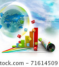 Business graph in abstract design 71614509