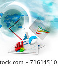 Business chart with growth graph in business background 71614510