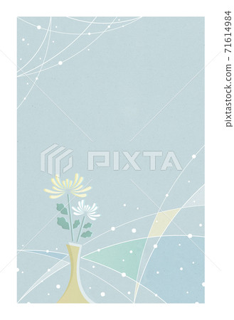 參觀寒冷的哀悼長崎菊花花[白色框架] 71614984