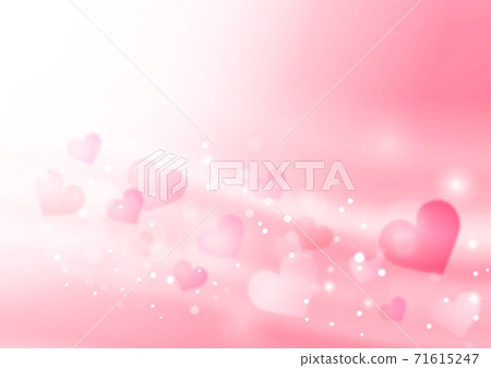 粉紅色的窗簾背景和心 71615247