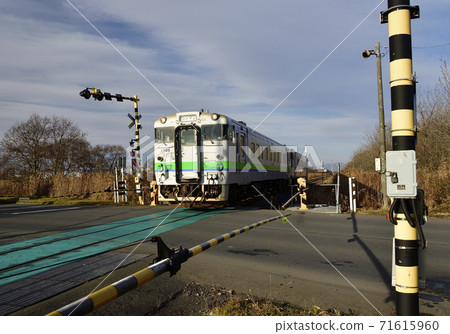 拍攝穿越北海道厚馬町西紅柿工業區的日高線景觀 71615960