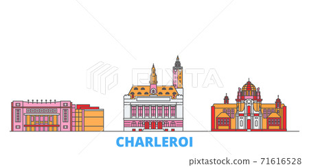 Belgium, Charleroi line cityscape, flat vector. Travel city landmark, oultine illustration, line world icons Belgium, Charleroi line cityscape, flat vector. Travel city landmark, oultine illustration, line world icons 71616528
