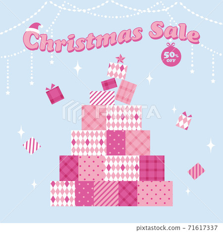 Christmas tree background material made of gift box 71617337
