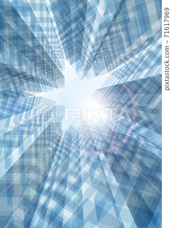 Image of a building town where the sky looking up is in the shape of a star Flare vector illustration vertical Image of a building town where the sky looking up is in the shape of a star Flare vector illustration vertical 71617969