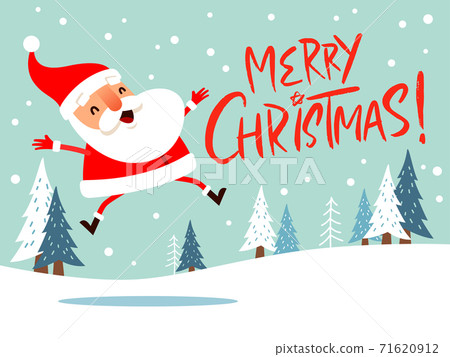 Santa Claus jumping excitedly.-插圖素材 [71620912] - PIXTA圖庫