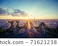 Paris view from Arc de Trimphe, France 71621238