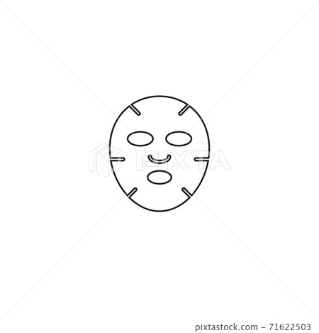 Vector flat outline face beauty mask 71622503