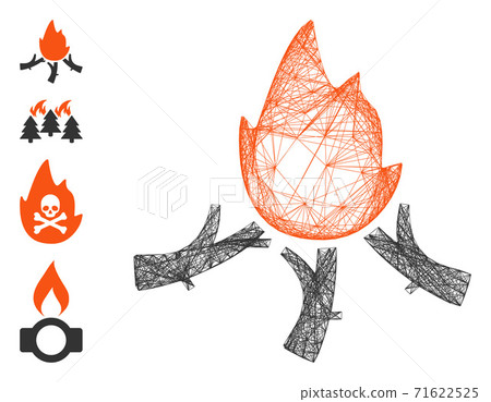 Net Wood Campfire Vector Mesh - Stock Illustration [71622525] - PIXTA