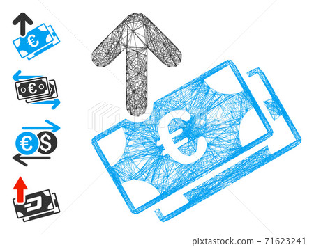 Hatched Spend Euro Banknotes Vector Mesh Hatched Spend Euro Banknotes Vector Mesh 71623241