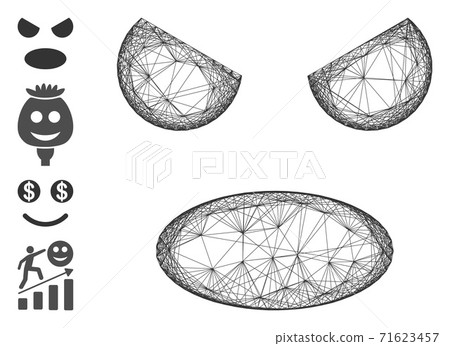 Linear Scream Smiley Vector Mesh 71623457