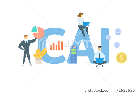 CAI, Computer Assisted Instruction. Concept with keywords, people and icons. Flat vector illustration. Isolated on white. CAI, Computer Assisted Instruction. Concept with keywords, people and icons. Flat vector illustration. Isolated on white. 71623639