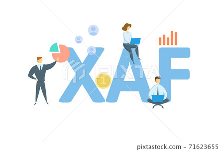 XAF, Central African CFA franc. Concept with keywords, people and icons. Flat vector illustration. Isolated on white. XAF, Central African CFA franc. Concept with keywords, people and icons. Flat vector illustration. Isolated on white. 71623655