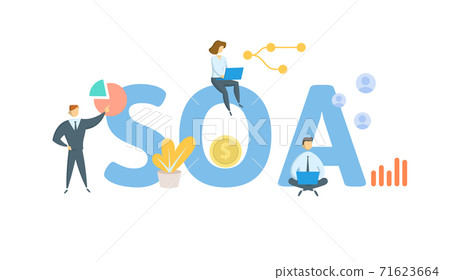 SOA, Statement Of Account. Concept with keywords, people and icons. Flat vector illustration. Isolated on white. 71623664