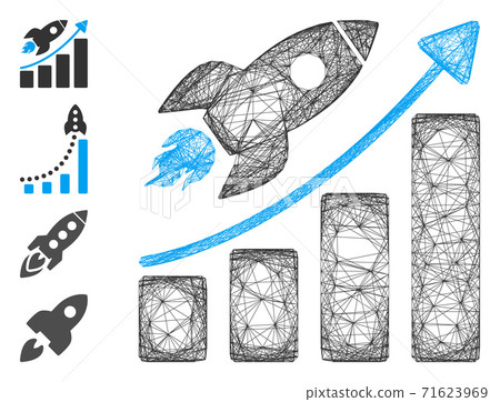 Network Rocket Startup Chart Vector Mesh 71623969
