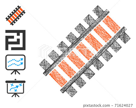 Net Railroad Segment Vector Mesh - Stock Illustration [71624027] - PIXTA