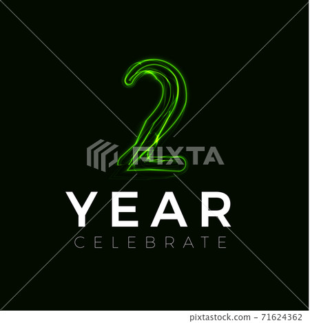 Two Years celebrate poster for party. 2 years sign. Second birthday celebrate. Number for Halloween. Vector illustration Two Years celebrate poster for party. 2 years sign. Second birthday celebrate. Number for Halloween. Vector illustration 71624362