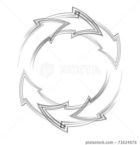Round frame made of dashed arrows. Separation object. Vector outline object Round frame made of dashed arrows. Separation object. Vector outline object 71624878