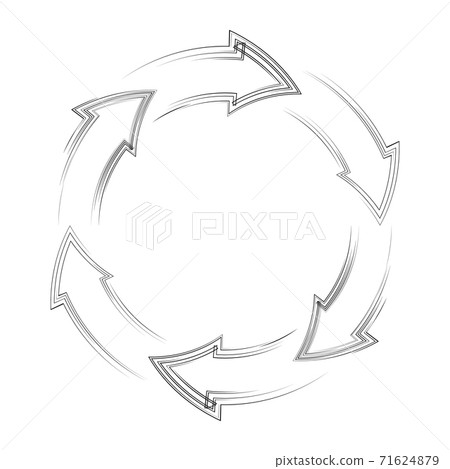 Round frame made of dashed arrows. Separation object. Vector outline object Round frame made of dashed arrows. Separation object. Vector outline object 71624879